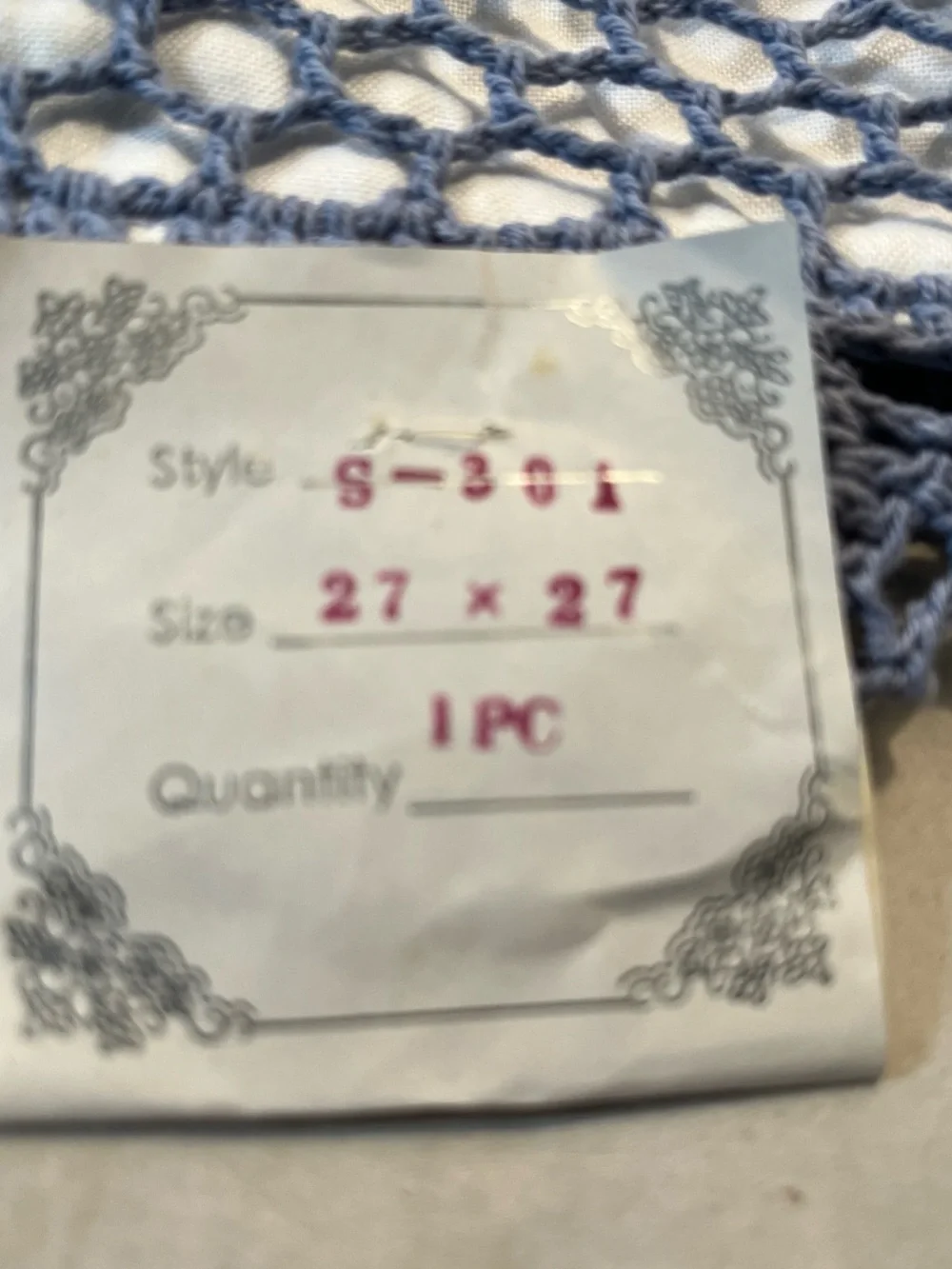 Handmade Crochet Decorative Pillow Covers (2) in Dusty Blue